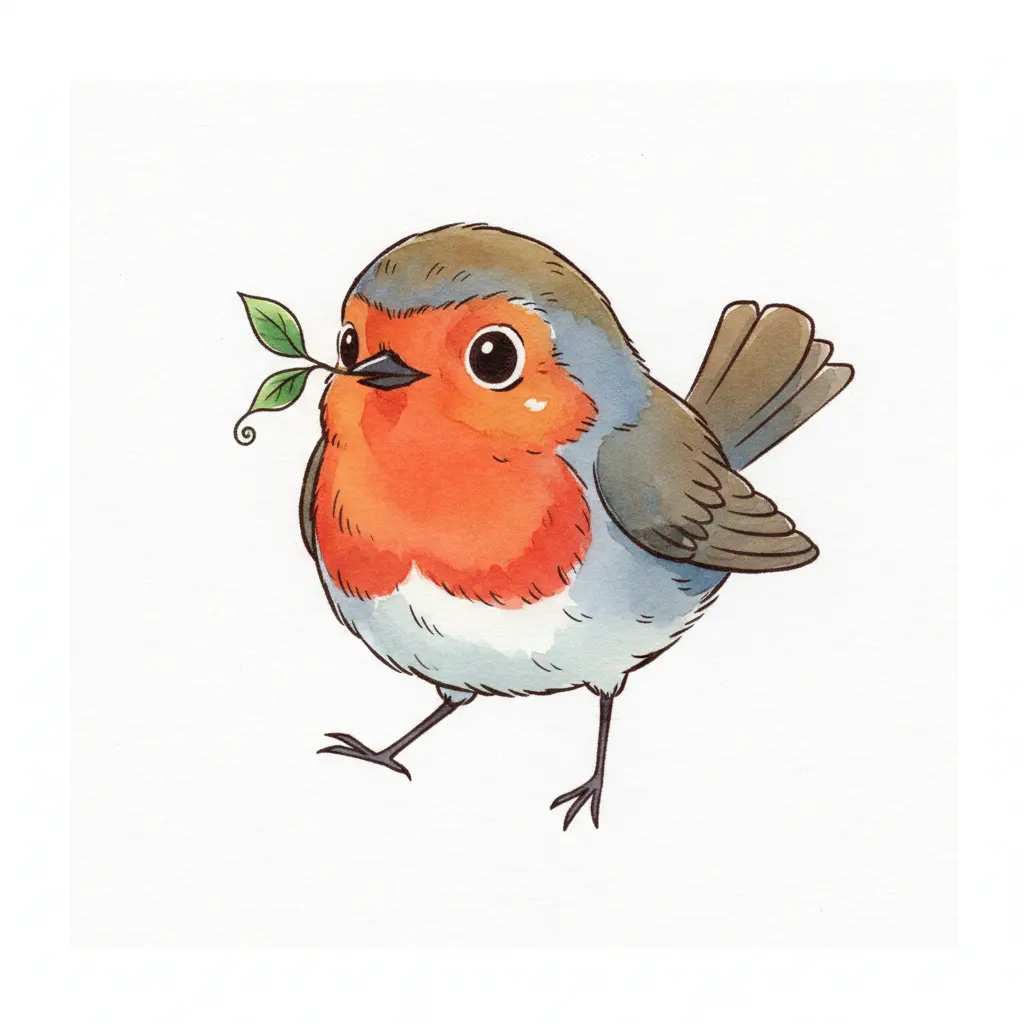 how to draw a robin