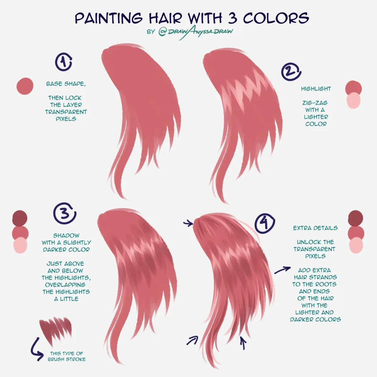 I made this very simplified guide on how I paint hair in CSP