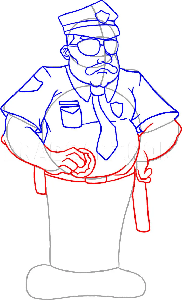 How To Draw Police, Drawing, Step by Step, by Dawn