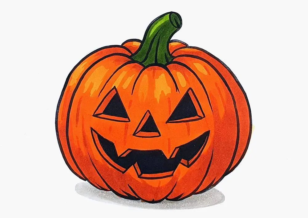 How To Draw A Pumpkin For Halloween
