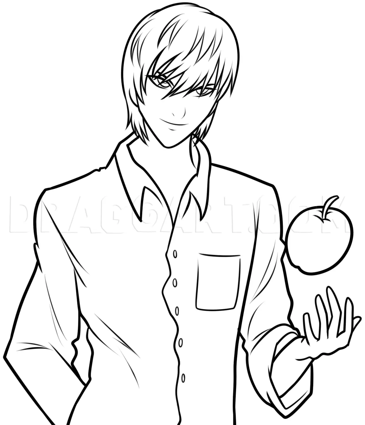 Drawing Light Yagami Step By Step, Drawing, Step by Step, by Dawn