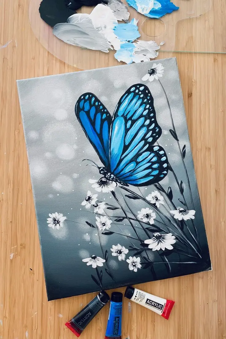 Blue Butterfly from Easy & Fun Acrylics: Beginner Acrylic Painting Course