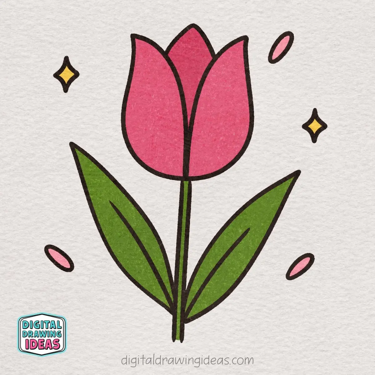 How to Draw a Tulip flower