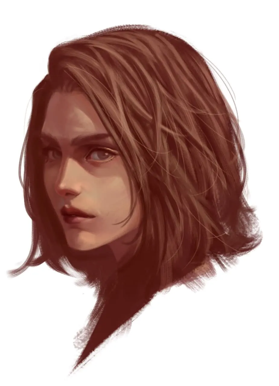 Drawing random female face