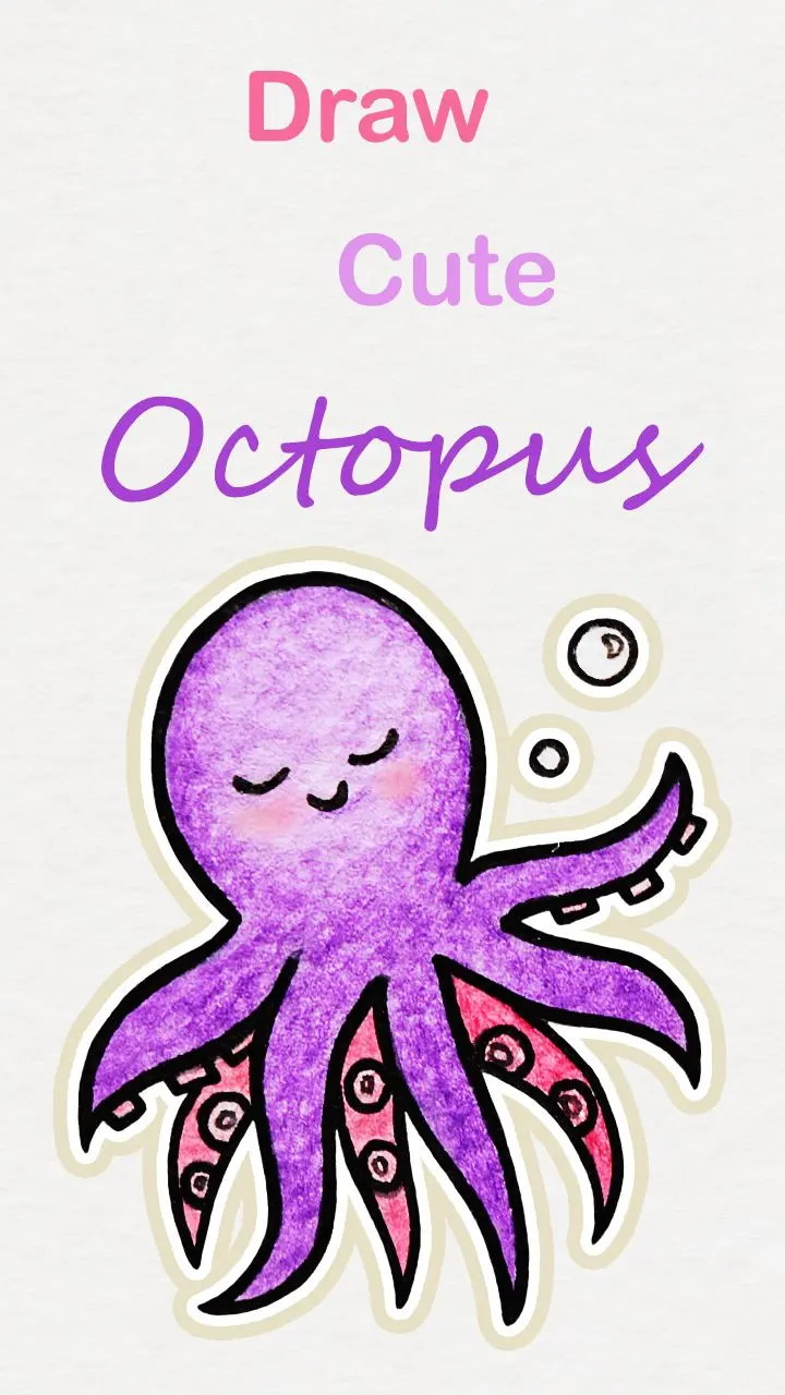 How to draw a cute Octopus