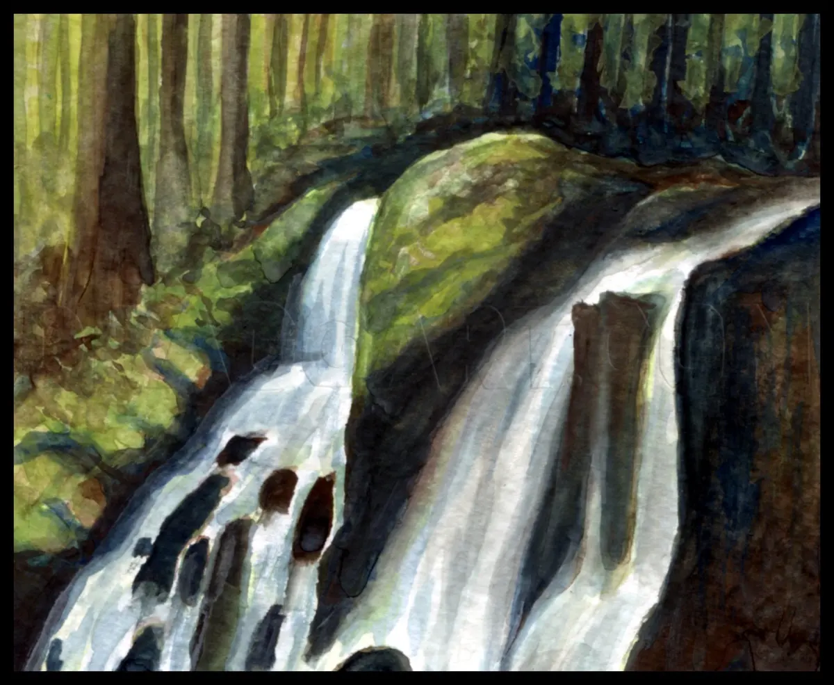 How To Draw Waterfalls, Realistic Waterfall, Drawing, Step by Step, by finalprodigy