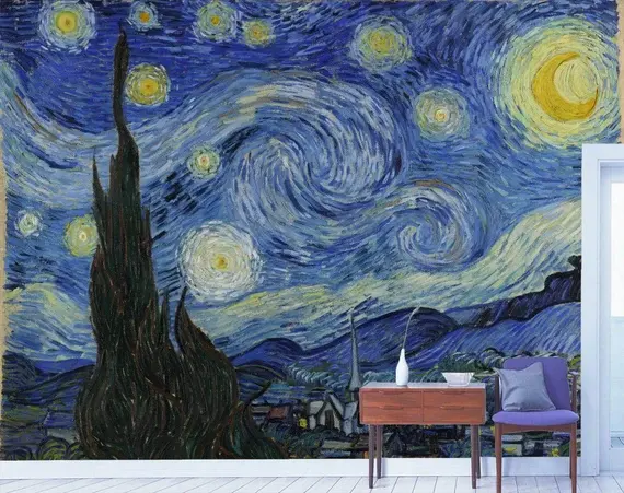 Van Gogh Starry Night : Peel and Stick, Removable Art Deco