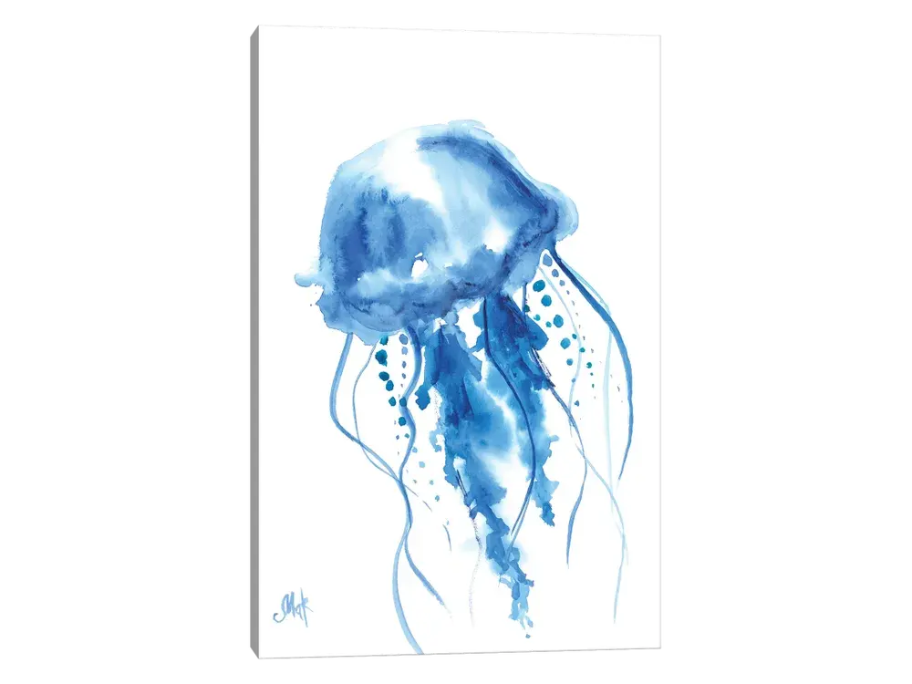 Jellyfish Watercolor Canvas Wall Art by Nataly Mak