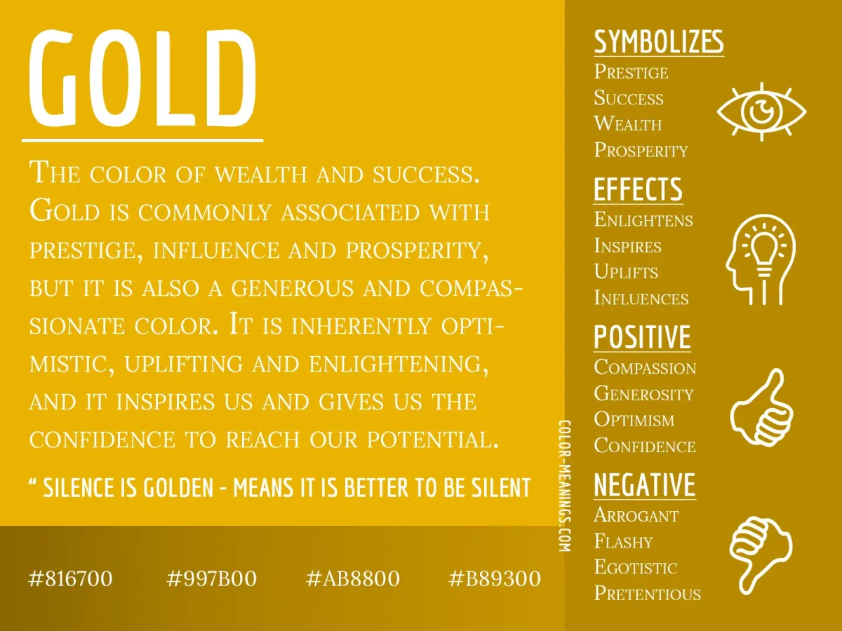Gold Color Meaning: Symbolism of Wealth, Success, Prosperity, and Prestige