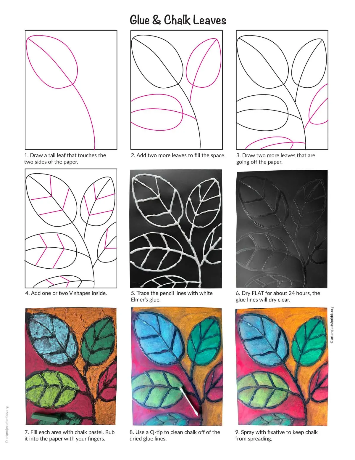 Chalk and Glue Leaves