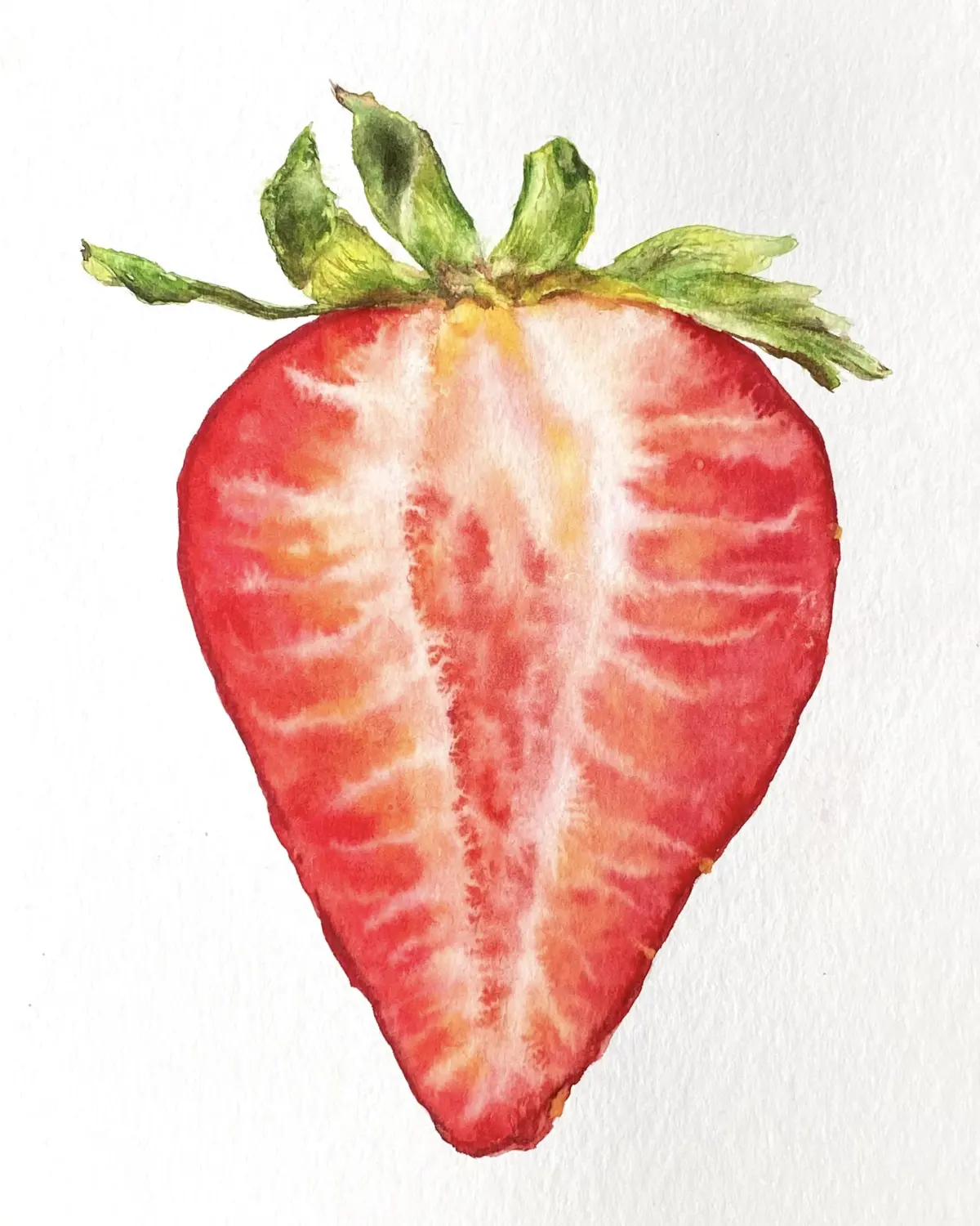 Do you love strawberries? My watercolor strawberry and its reference🍓