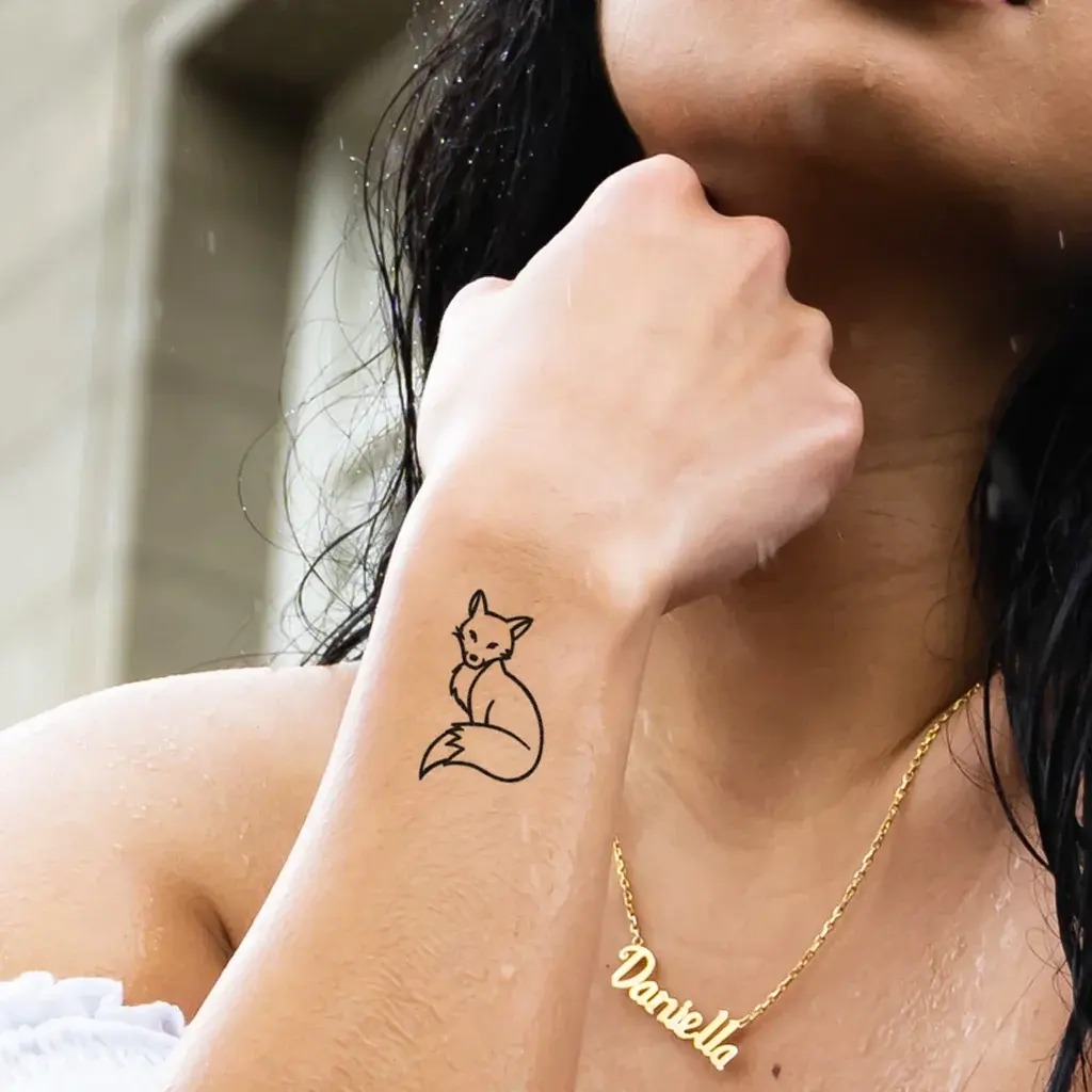 Minimalist Fox Tattoo (Set of 2)