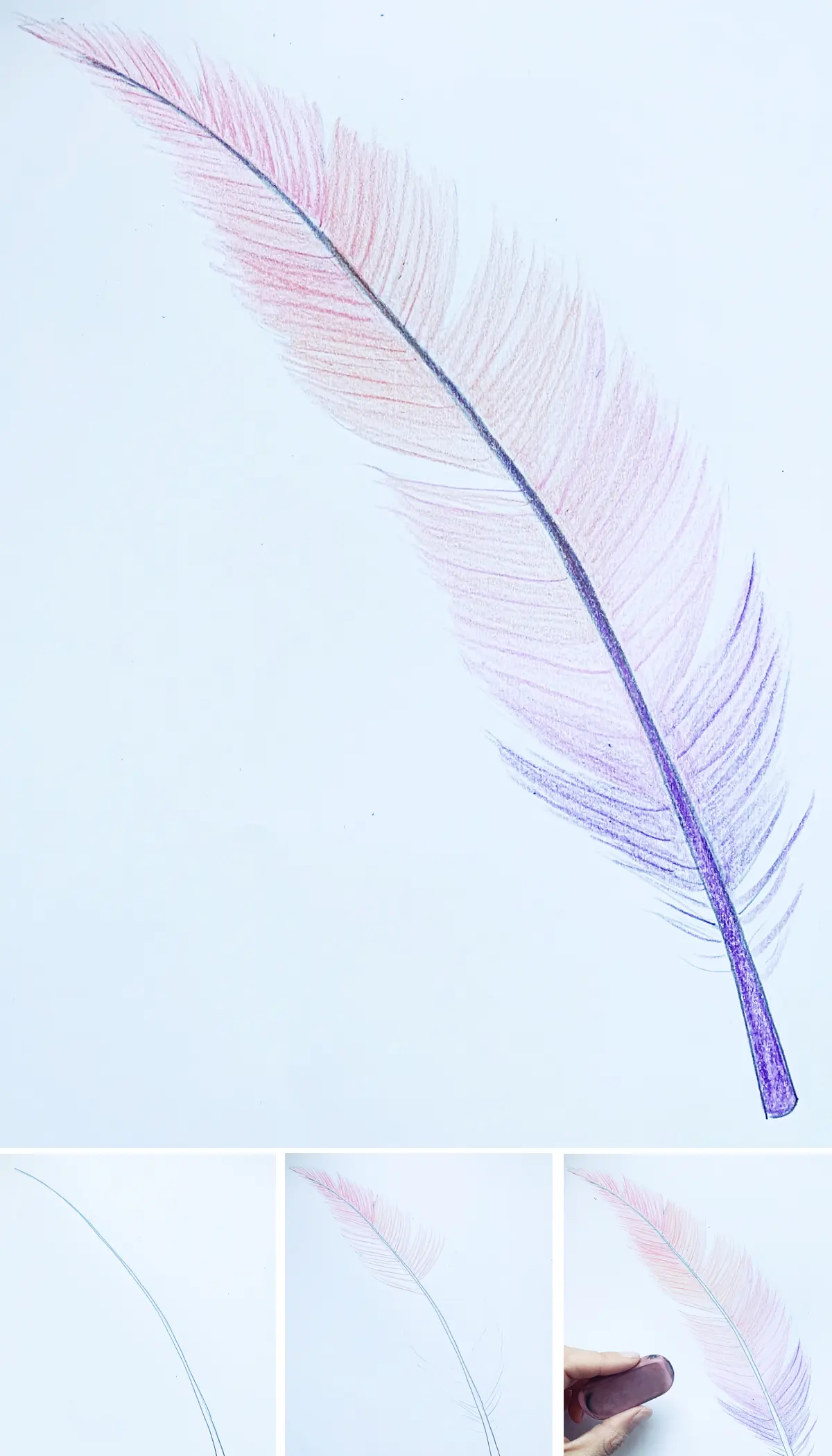 How To Draw A Feather With Color